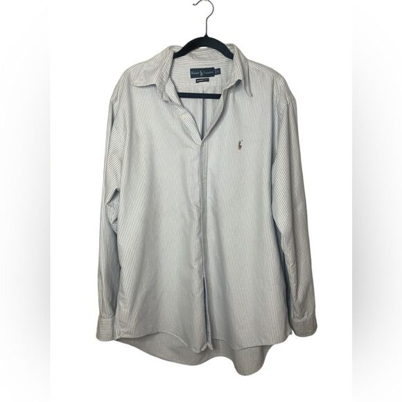 Ralph Lauren Other - Ralph Lauren Shirt Men's XL Classic Fit White Blue Striped Button Down FleshPony